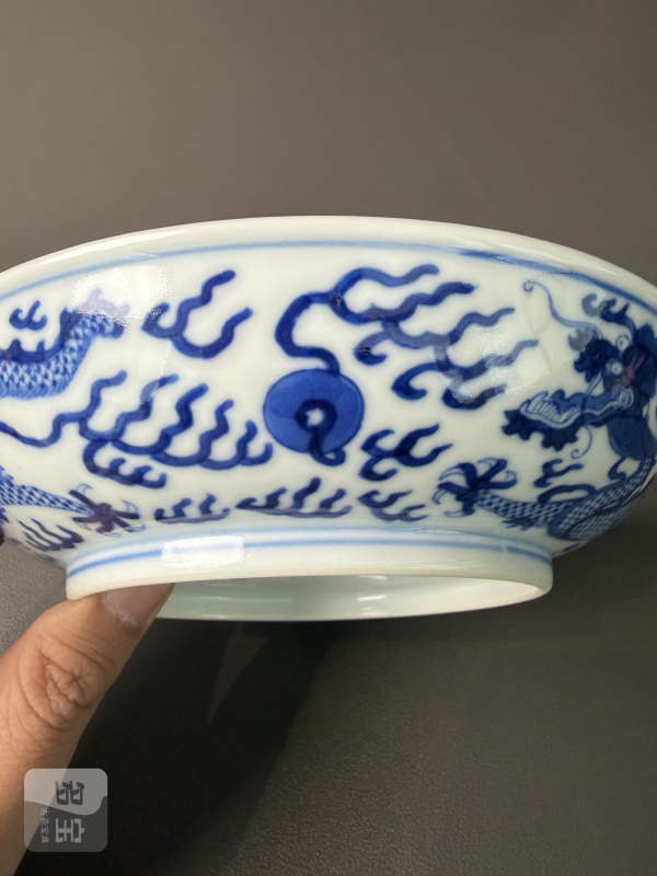 清光绪 青花云龙纹盘 - 图4